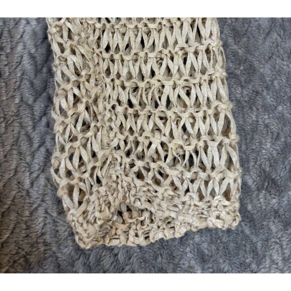 Womens Chicos Loose Open Knit Beige V-Neck Pullover Sweater 3/4 Sleeve Size 0 - Picture 5 of 5